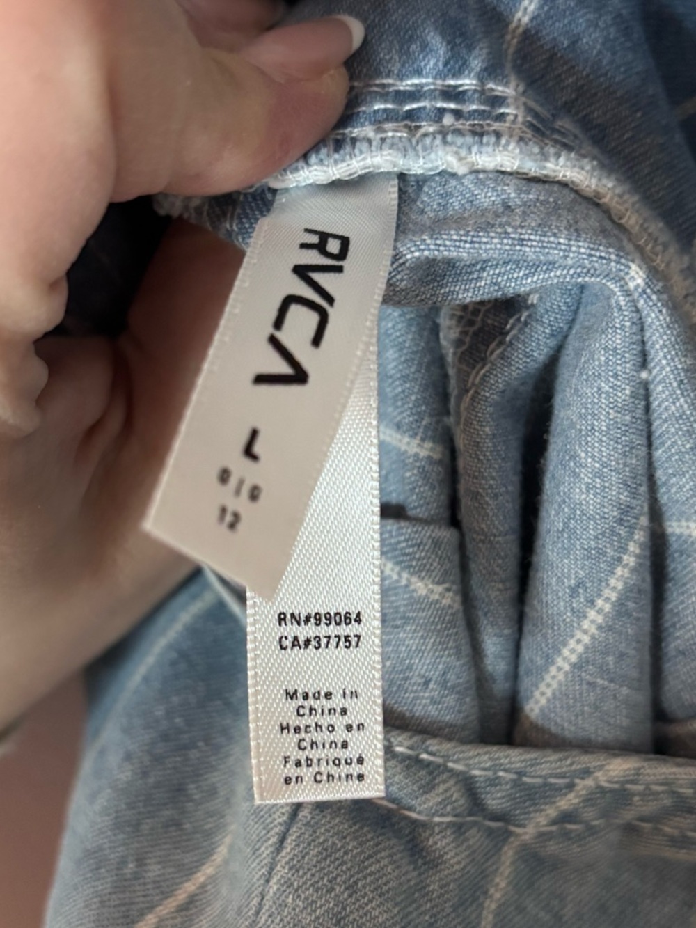 RVCA Light Blue Pinstripe Denim Overalls - Picture 8 of 8